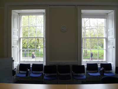 Room G.02 is a tutorial room located on the ground floor of 21 George Square
